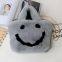 020Wholesale fashion faux fur bags Smile face tote bags Plush bags large space
