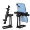 Cell Phone Tripod Mount, Smartphone Tripod Mount Adapter Aluminum with Cold Shoe, 360 Cell Phone Stand Holder Clamp For Iphone