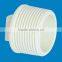 for irrigation white pvc BS standard plastic thread pipe fitting male plug