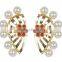 Indian Earcuff Stylish Earrings in Red & Green Colour