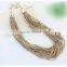 Fashion multilayer chain golden jewelry elegant multi layer necklace