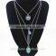 Layered Necklace Collier Femme Collares Boho Chic Multi Strand Necklace Plumes Boho Chic Colar de moedas Collane Lunghe