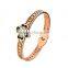 Stainless Steel Lucky Four Leaf Clover Bangle Bracelet for Mother's Day Gift