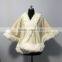 Top quality cashmere cape with rabbit fur trim