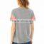 Blank women v neck t shirt stitching t shirt plain t shirt