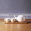 Four Cup One Pot A Tea Set with Plain Wooden Tray for Decorative Home Decor Tableware