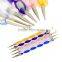 Hot Sale 1 Pcs Nail Art Dotting Pen 2 way Marbleizing Painting Manicure Tools Nail Art Dotting pen Tool Dot Set