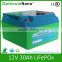 ISO14001 deep cycle 12v 30ah lithium ion battery for solar light