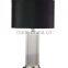 Europe chrome base pineapple glass lamps with black barrel fabric shade for living room deocr