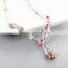 925 Sterling Silver Stone Chain Necklace Jewellery SNP029W