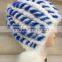 Korean style winter new design grils colorful kintted mink fur Beanie Hat