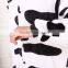 Wholesale Flannel Comfortable Thermal black&white milk cow onesie pajamas High quality adult cow pajamas