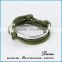 Green Color Nylon Rope Anchor Nautical Rope Bracelet