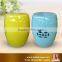 Modern China design blue hollow-out ceramic stool