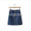 2016 hot selling jean skirts ladies stretch short denim skirt desings