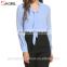Casual loose fit tie-bow neck long cuffed sleeve office wear tops latest formal skirt chiffon blouse patterns for ladies