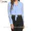 Casual Loose Fit Tie-bow Neck Long Cuffed Sleeve Office Wear Tops Latest Formal Skirt Chiffon Blouse Patterns for Ladies