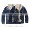 2016 wholesale custom fleece lined denim jacket men winter jackets