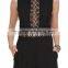 Woman/ladies black color wide leg fashion cut-out midi length sleeveless romper jumpsuit