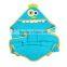 Kids pink owl or blue monster baby hooded towel and wholesale children poncho hooded towel