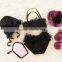 New baby girl swimsuit fancy lace two piece set sling girl bikini swimwear
