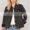 Women plain denim jacket model black jean jacket wholesale