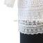 2016 New Design Round Neck Ladies Long Sleeves White Lace Blouse