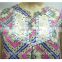 Hollow Out Collar Decoration Women Blouse 2016 Lady Top Printed T-shirt With Bead