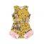 Blooming Flower pattern flower printing hot pink ruffle Toddlers Soft Newborn Bodysuit ruffle Girl Romper
