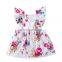 Popular design flower pattern summer baby girl party dress