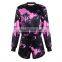 Women's Sexy Pullover Drawstring Cropped Tie Dye 2 Pieces Shorts Causal Sweatshirts Hoodies Sets