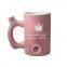 white color creative stoner smoker  pipe coffee mug advertising gift mug tobacco pipe coffee tea cup