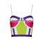 2015 Summer New Fashion Ladies rayon knitted stretch deep strap cute sey Bandage bustier Crop Tops