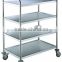 kitchen service food hand trolley cart with wheels