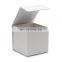 Custom white small cube shape magnetic tealight candle retail rigid gift box with ribbon