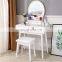 Makeup Vanity Dressing Table with Touch Screen Dimming Mirror and 4 Drawers Dresser Desk
