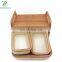 3 drawers bamboo storage box for makeup remover pad multi-purpose organizer