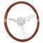 volante universal wood car steering wheel 380mm 15 inch , Vintage Chrome Dark wooden steering wheel