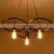 Black And Rust Brass Wheel Style Lamp LED Pendant Light Iron Ceiling Lamp