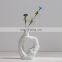 Modern Decorative Handmade Art Porcelain Matt White Mini Ceramic Pot Irregular Flower Vase Nordic INS Style