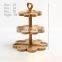Wedding birthday elegant natural wood dessert and cake tray buffet bakery unique display stand holder set