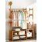 Luxury Bamboo multifunction coat racks garment coat hanger clothes organizer hanger hooks stand clothes rack