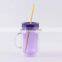 Customize Double Wall Mini Glass Plastic Mason Jar