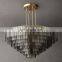 Custom Luxury Industrial Style Round l Golden Metal Brass Chandelier Villa Hall Hotel Lobby Rotating Staircase Lighting