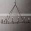 19th C English Openwork Large Rectangular Brass Chandelier Middle-Sized Retro Villa Custom Hanging Iron Lights for Dining