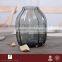 CASAMOTION Ribbed Hand Blown Art Glass Vase, Grey, Small