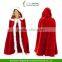 New Womens Christmas Adult Mrs Santa Claus Dress Cappa Cloak Cape Fancy 1