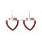 Beautiful Fashion Cheap Ruby Crystal Stone Heart Drop Earring Jewelry Set