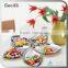 Gold Chroming Refreshment Serving Tray With Three Fruit Bowls