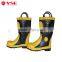 Fireman heat insulation fire proof anti skid rubber fire fighter boots